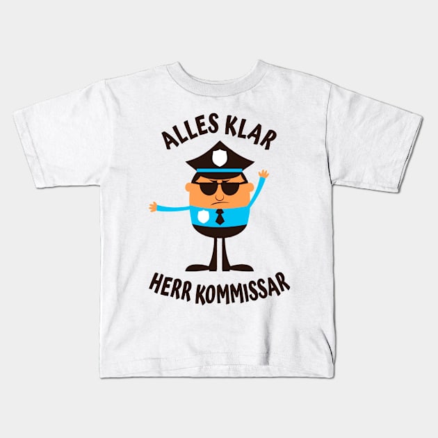 Humor Fun Kommissar lustiger Polizist Kids T-Shirt by Foxxy Merch